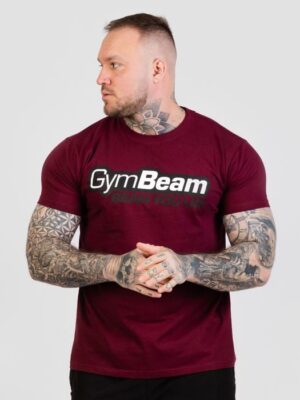 GymBeam Tričko Beam Burgundy  SS