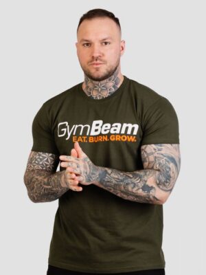 GymBeam Tričko Grow Military Green  SS