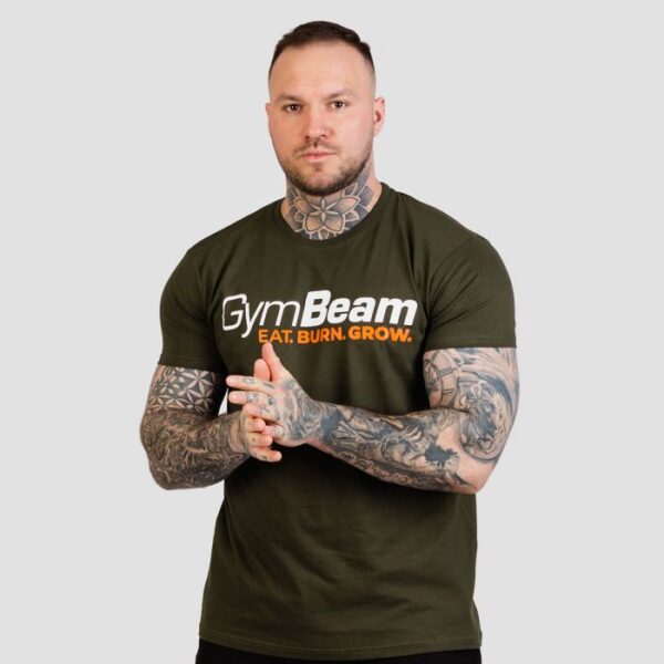 GymBeam Tričko Grow Military Green  SS