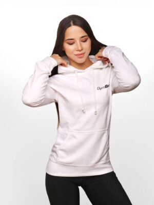 GymBeam Dámska mikina PRO Hoodie White  XL