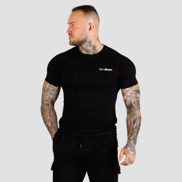 GymBeam Tričko Fitted TRN T-shirt Black  MM