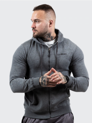 GymBeam Mikina Zipper Hoodie Grey Black  XXXL