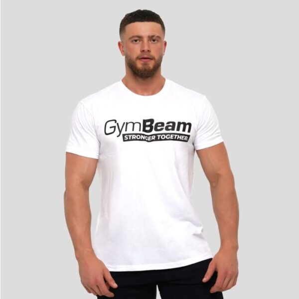 GymBeam Tričko Stronger Together White  SS