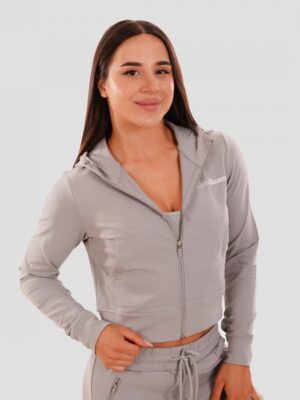 GymBeam Dámska mikina Zip-up TRN grey  XSXS