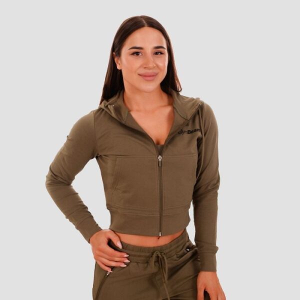 GymBeam Dámska mikina Zip-up TRN olive  SS