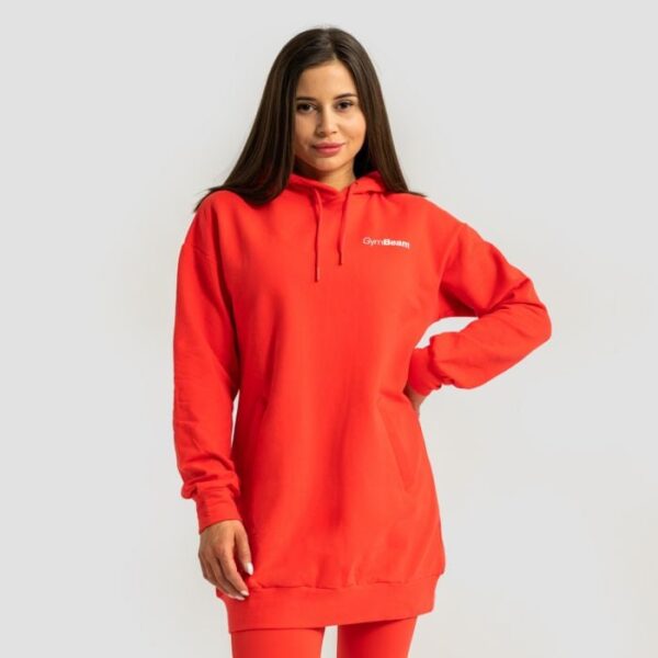 GymBeam Dámska Longline mikina Limitless Hot Red  XXLXXL