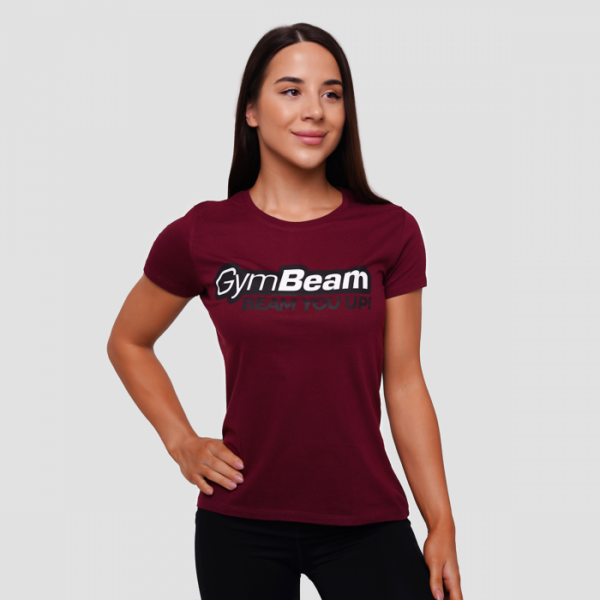 GymBeam Dámske Tričko Beam Burgundy  XSXS