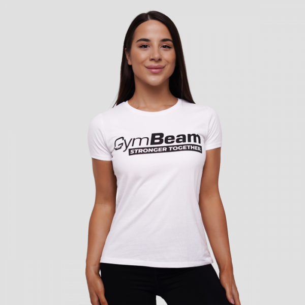 GymBeam Dámske tričko Stronger Together White  XSXS