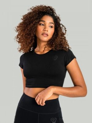 STRIX Dámske tričko Essential CropTop Black  SS