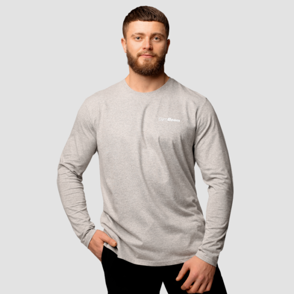 GymBeam Tričko Basic s dlhým rukavom Grey  MM