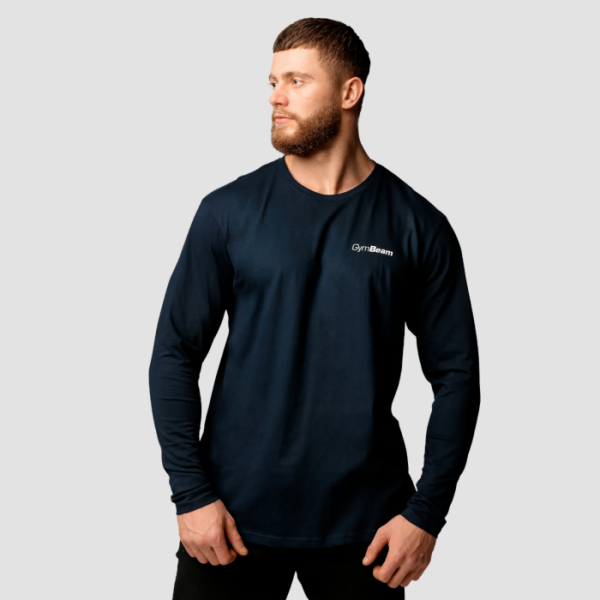 GymBeam Tričko Basic s dlhým rukavom Navy  SS