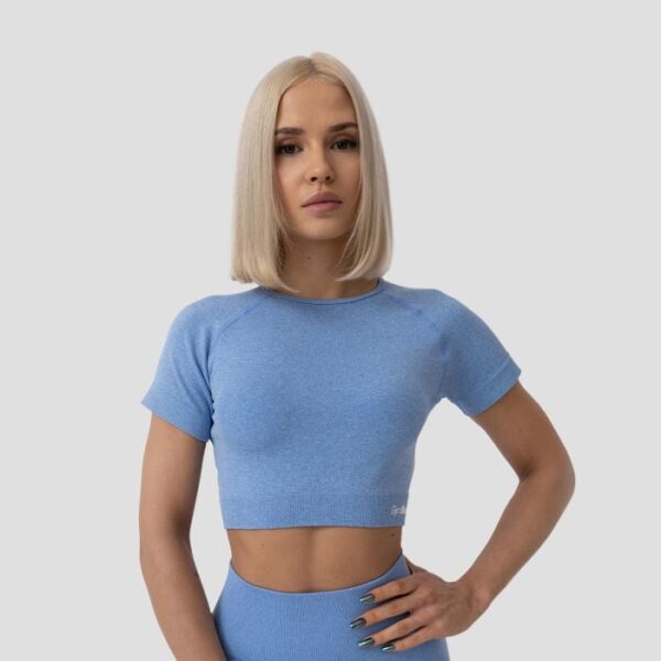 GymBeam Dámske tričko FLO Crop-Top Blue  SS