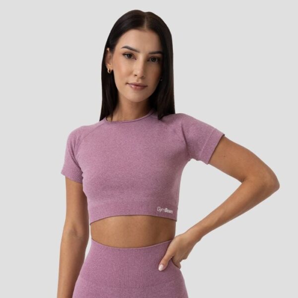 GymBeam Dámske tričko FLO Crop-Top Violet  SS