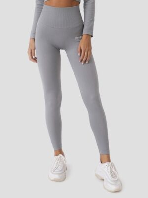 GymBeam Dámske legíny Ribbed FLO Grey  SS