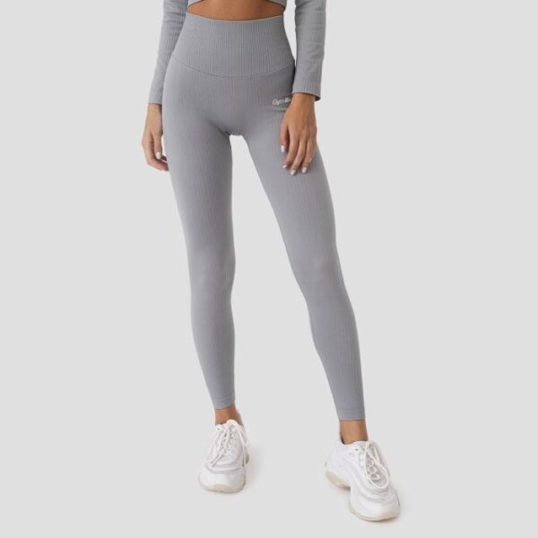 GymBeam Dámske legíny Ribbed FLO Grey  SS