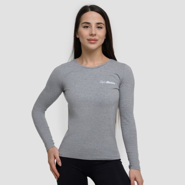 GymBeam Dámske tričko s dlhým rukávom Basic Grey  XXL