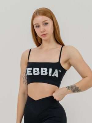 NEBBIA Bandeau športová podprsenka Back Check Black  XSXS