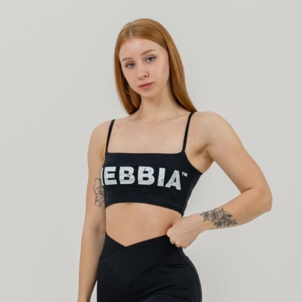 NEBBIA Bandeau športová podprsenka Back Check Black  XSXS