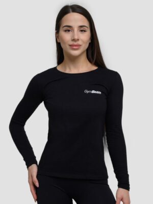 GymBeam Dámske tričko s dlhým rukávom Basic Black  XXL