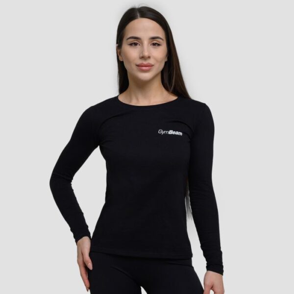 GymBeam Dámske tričko s dlhým rukávom Basic Black  XXL