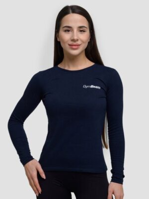 GymBeam Dámske tričko s dlhým rukávom Basic Navy  XXL