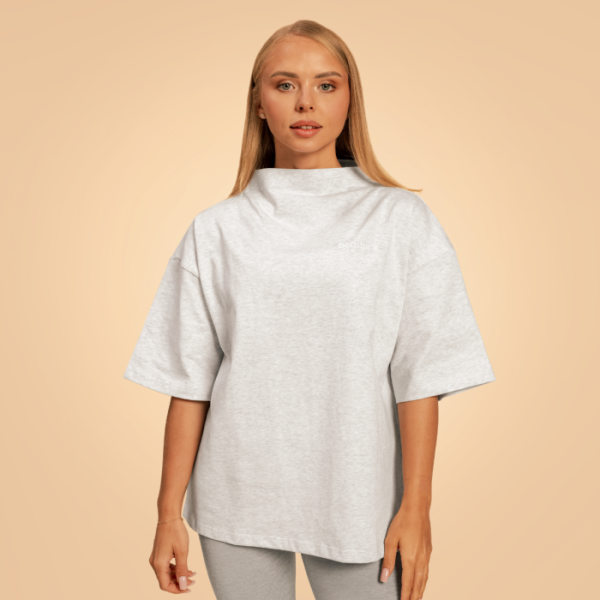 BeastPink Dámske tričko Oversized Bliss Grey  MM