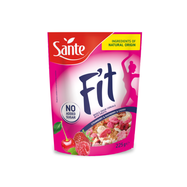 Sante Fit Raňajkové cereálie 8 x 225 g jahoda