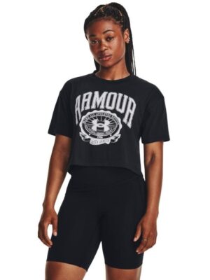 Under Armour Tričko Collegiate Crest Crop SS Grey  XSXS