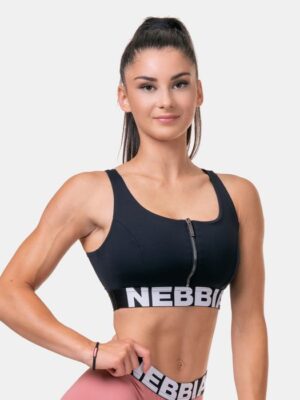 NEBBIA Športová podprsenka Smart Zip Black  L