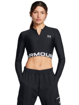 Under Armour Dámsky top HeatGear Rib 1/4 Zip LS Black  XSXS