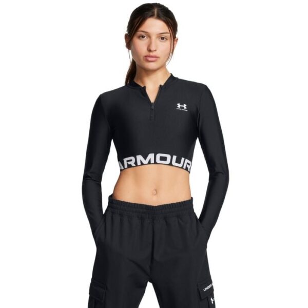 Under Armour Dámsky top HeatGear Rib 1/4 Zip LS Black  XSXS