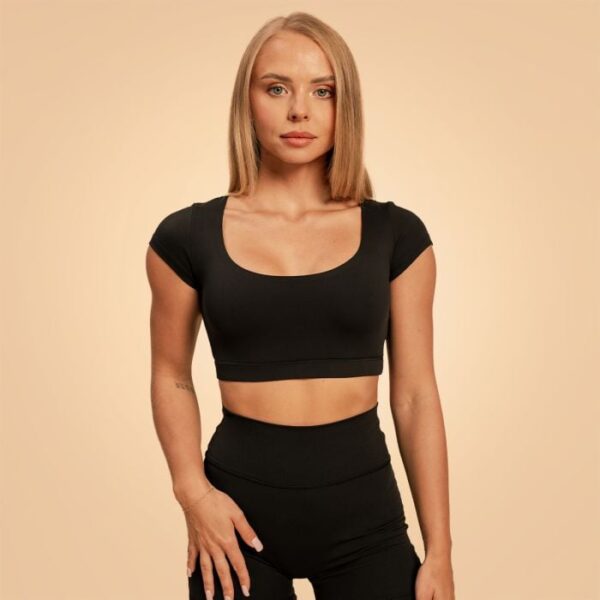 BeastPink Dámske tričko Cropped Sense Black  XSXS