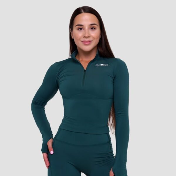 GymBeam Dámsky športový top Ignite Dark Green  MM