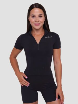 GymBeam Dámske tričko Cropped Ignite Black  MM