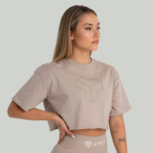 STRIX Dámske tričko CropTop Taupe  XLXL