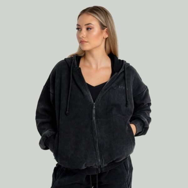 STRIX Dámska mikina Zip Washed Black  XSXS