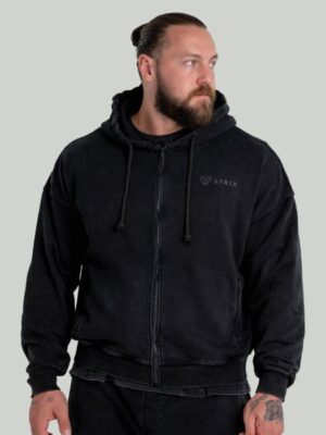 STRIX Mikina Zip Washed Black  XXXL